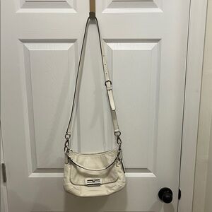 Coach Cream Crossbody Bag with Silver Accents